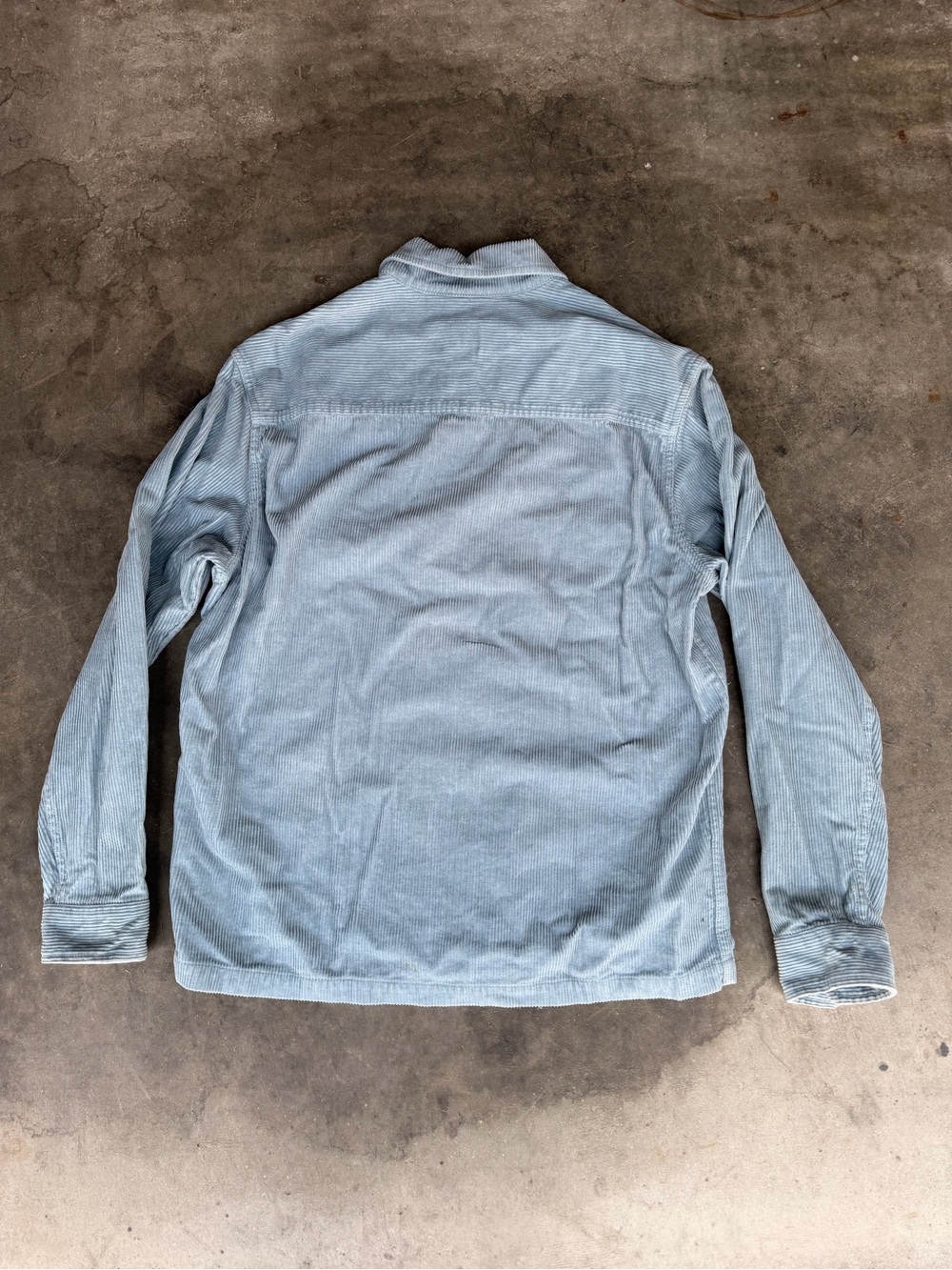HM Mens Light Blue Corduroy Full Zip Shirt Jacket Shacket Size Men’s M - Picture 4 of 4